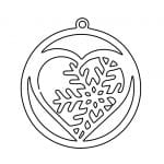 Esfera "Corazón de copo" - Vector descarganle para corte CNC y grabado laser gratis | Stanser