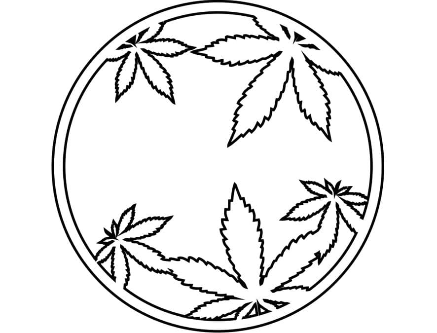 Esfera con hojas de marihuana