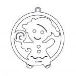 Esfera con niña de galleta - Vector descarganle para corte CNC y grabado laser gratis | Stanser