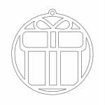 Esfera "Regalo de Navidad" - Vector descarganle para corte CNC y grabado laser gratis | Stanser
