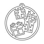 Esfera "Regalos de Navidad" - Vector descarganle para corte CNC y grabado laser gratis | Stanser