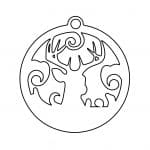 Esfera "silueta de reno" - Vector descarganle para corte CNC y grabado laser gratis | Stanser