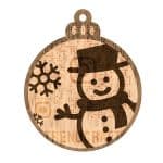 Esfera grabada "Muñeco de nieve" - Vector descarganle para corte CNC y grabado laser gratis | Stanser