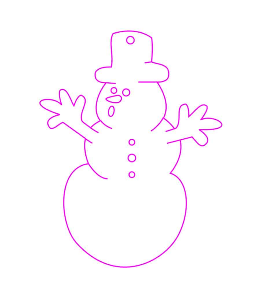 Muñeco de nieve asombrado — vector para corte CNC