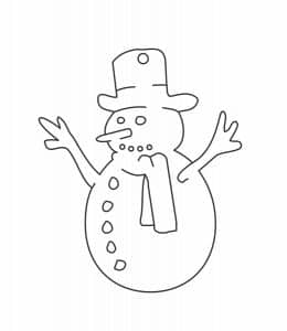 Muñeco de nieve con sombrero y bufanda