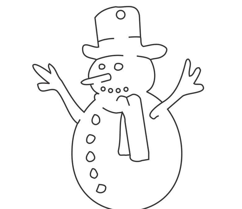 Muñeco de nieve con sombrero y bufanda