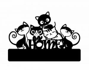 Perchero con gatos
