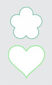 Siluetas «Corazón y flor»