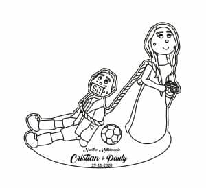 Grabado para boda «Novio atado»