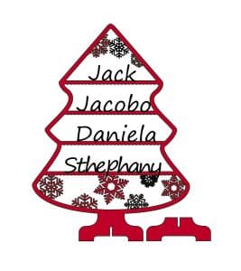 Árbol navideño con nombres