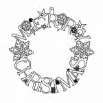 Corona de copos "Merry Christmas" - Vector descarganle para corte CNC y grabado laser gratis | Stanser