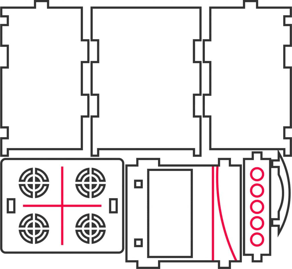 Estufa de 4 quemadores — vector para corte CNC