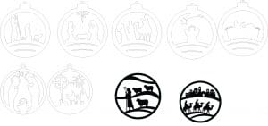 Esferas de paisajes navideños