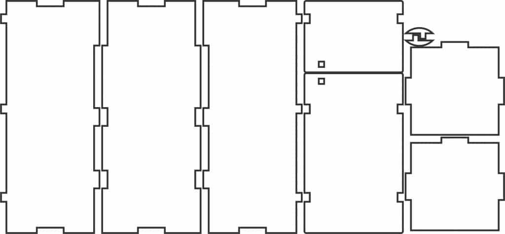 Refrigerador armable — vector para corte CNC
