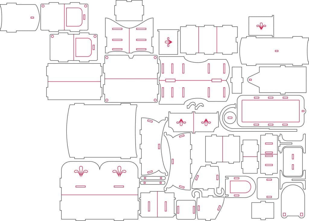 Muebles varios 2 — vector para corte CNC