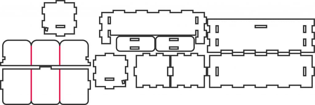 Sillón de tres plazas — vector para corte CNC