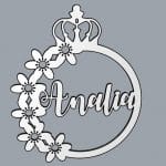Aro con corona y flores - Vector descarganle para corte CNC y grabado laser gratis | Stanser