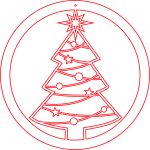 Esfera "Pino y estrellas" - Vector descarganle para corte CNC y grabado laser gratis | Stanser