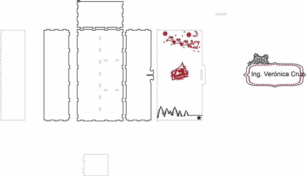 Caja «trineo» — vector para corte CNC