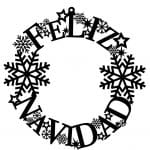 Corona "Feliz Navidad y copos" - Vector descarganle para corte CNC y grabado laser gratis | Stanser