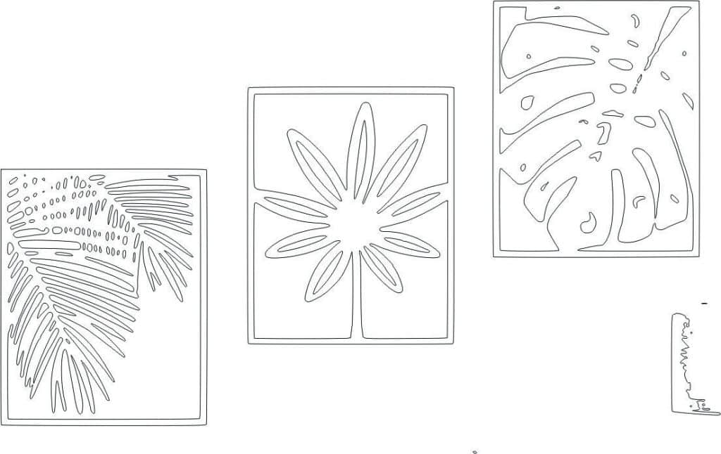 Cuadros de plantas — vector para corte CNC
