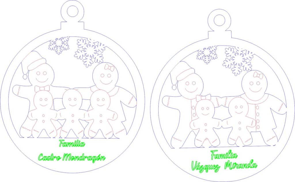 Esfera «Familia de galletas» — vector para corte CNC