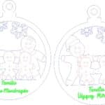 Esfera "Familia de galletas" - Vector descarganle para corte CNC y grabado laser gratis | Stanser