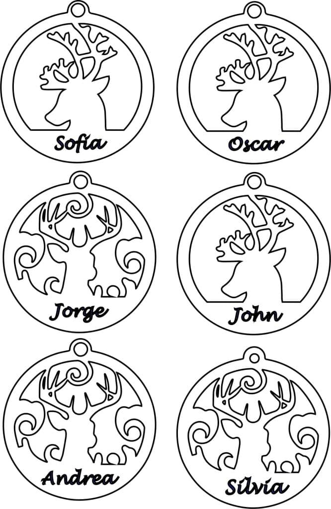 Juego de esferas «Renos» — vector para corte CNC