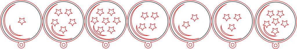 Set de esferas con estrellas — vector para corte CNC