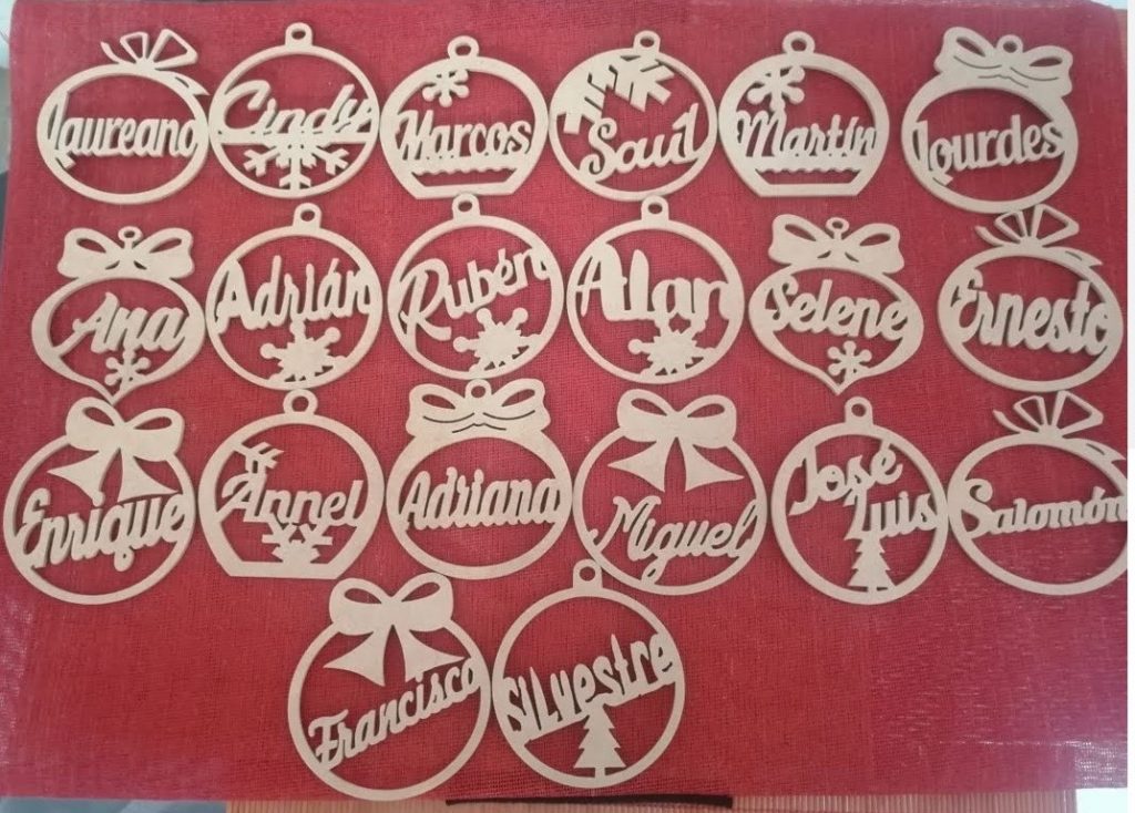 Esferas personalizables «Nombres» — vector para corte CNC