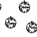 Esferas con nombres y copos - Vector descarganle para corte CNC y grabado laser gratis | Stanser