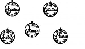 Esferas con nombres y copos