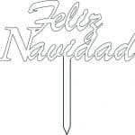Topper "Feliz Navidad" (Sencillo) - Vector descarganle para corte CNC y grabado laser gratis | Stanser