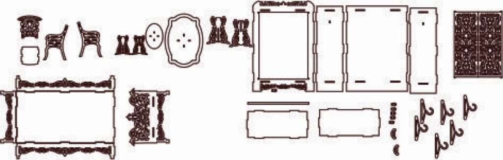 Muebles para muñecas 3 — vector para corte CNC