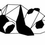 Panda geométrico - Vector descarganle para corte CNC y grabado laser gratis | Stanser