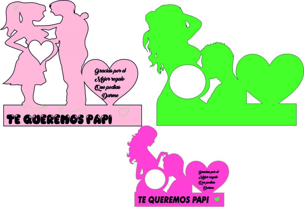 Portarretratos «Embarazo» — vector para corte CNC