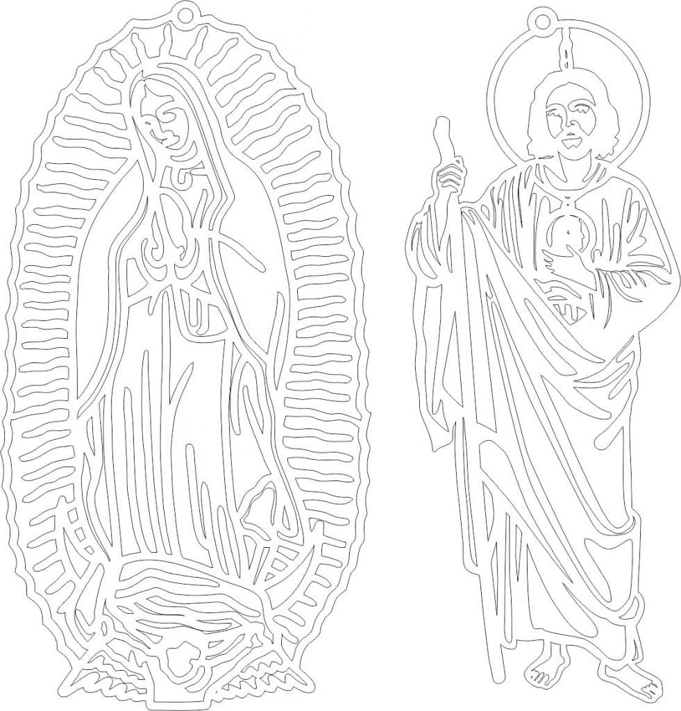 San Judas y la Virgen — vector para corte CNC