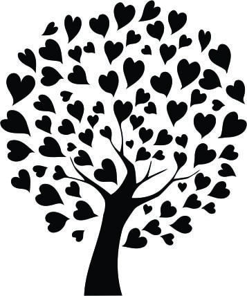 Grabado «Árbol de corazones»