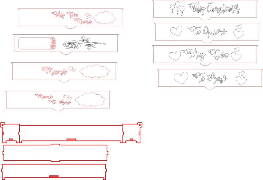 Caja con frases — vector para corte CNC