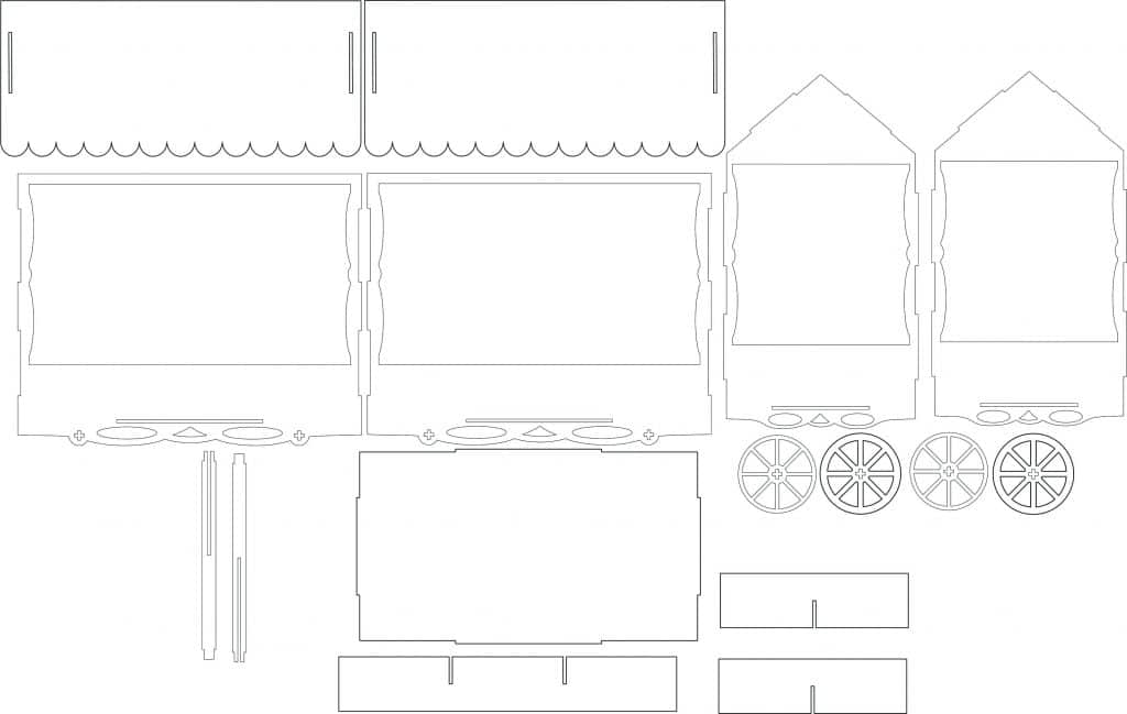 Carrito «Candy Bar» — vector para corte CNC