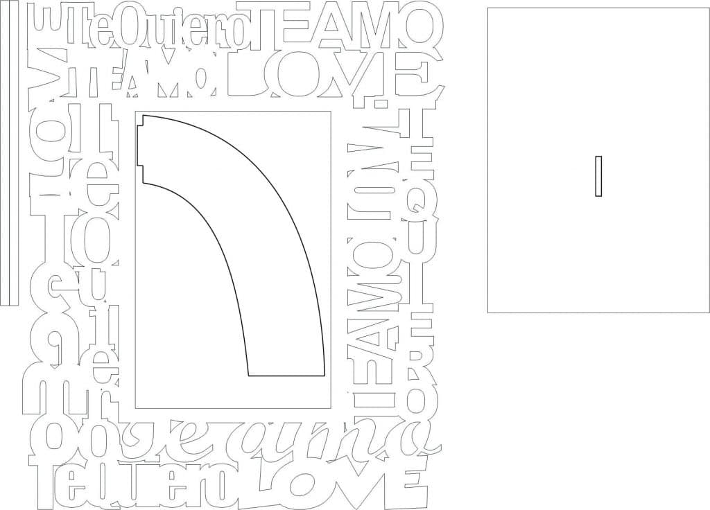 Marco con frases de amor — vector para corte CNC