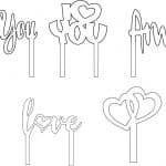 Cake Toppers "Love" - Vector descarganle para corte CNC y grabado laser gratis | Stanser
