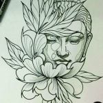 Buda entre flores - Vector SVG DXF para CNC Router y Laser CO2 - Descargable gratis | Stanser