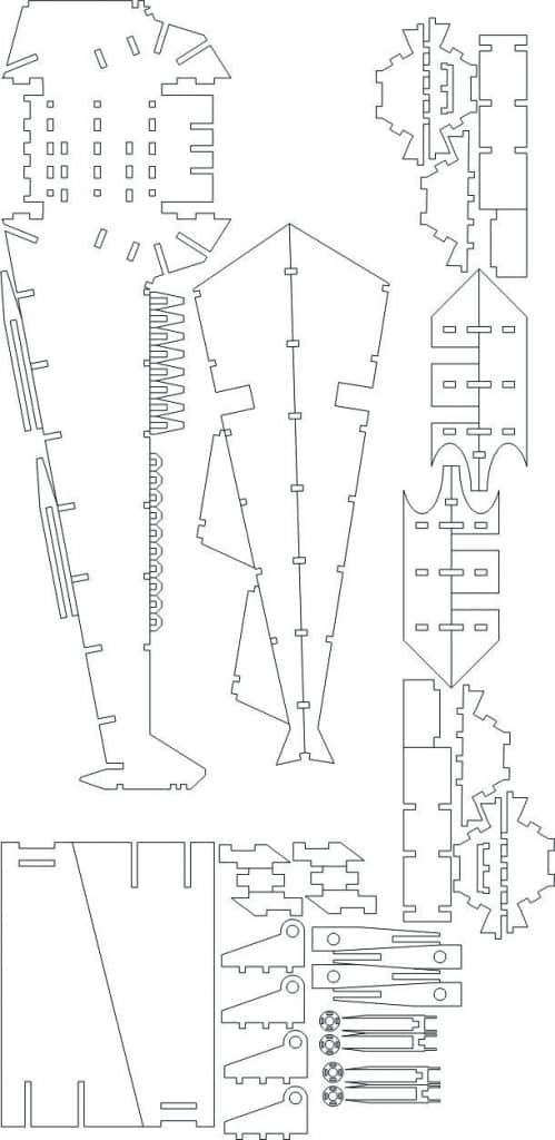 Nave «bwing» — vector para corte CNC