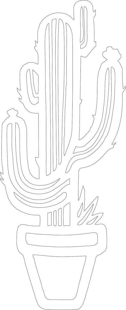 Cactus en maceta — vector para corte CNC