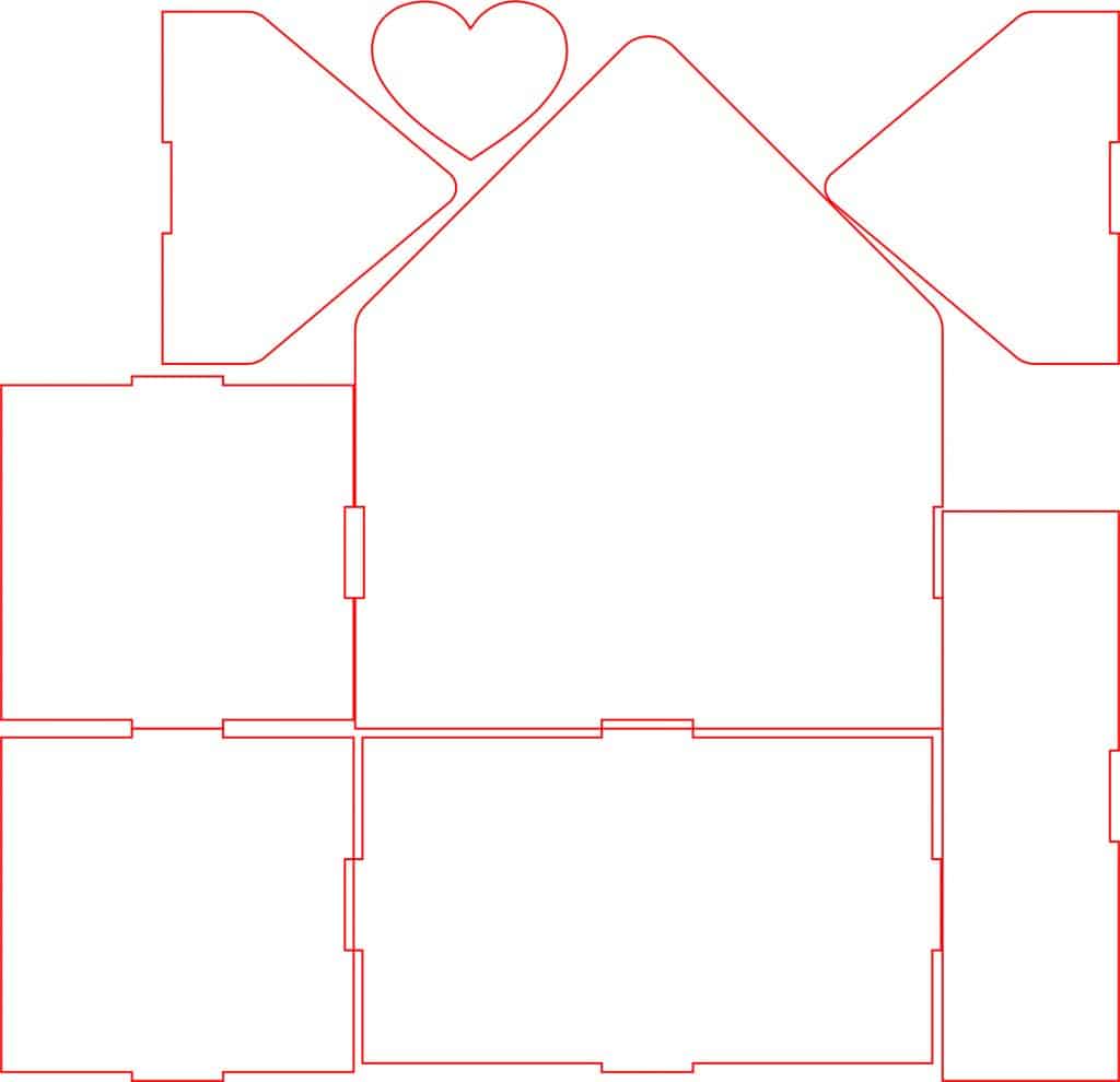 Caja tipo sobre — vector para corte CNC