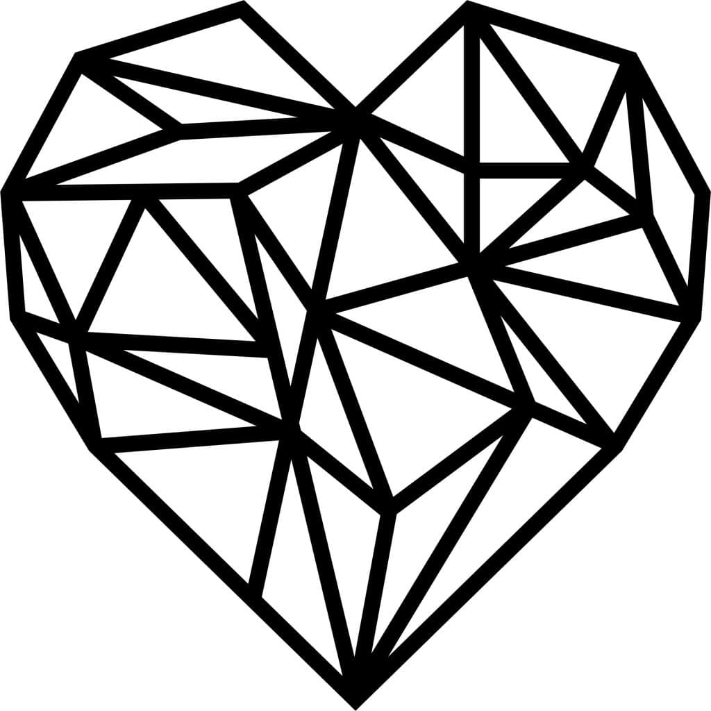 Corazón geométrico — vector para corte CNC
