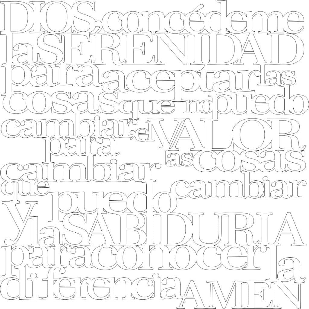 Oración de la Serenidad — vector para corte CNC