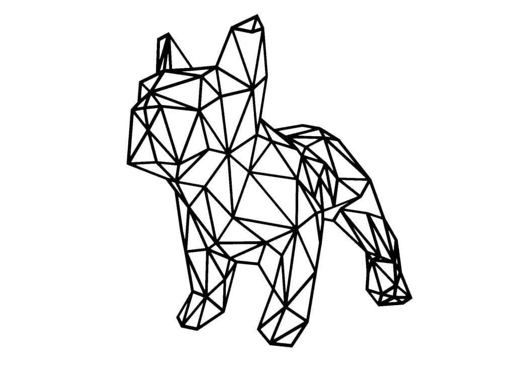 Pug geométrico — vector para corte CNC