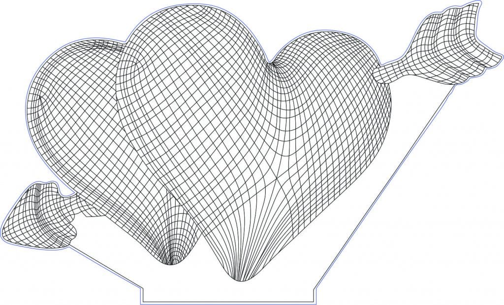 Lámpara «2 Corazones» — vector para corte CNC